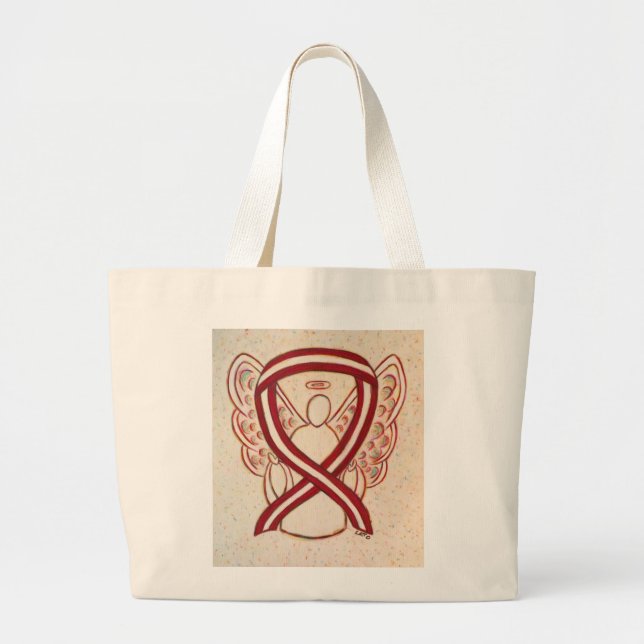 Head and Neck Cancer Awareness Ribbon Tote Bag (Front)