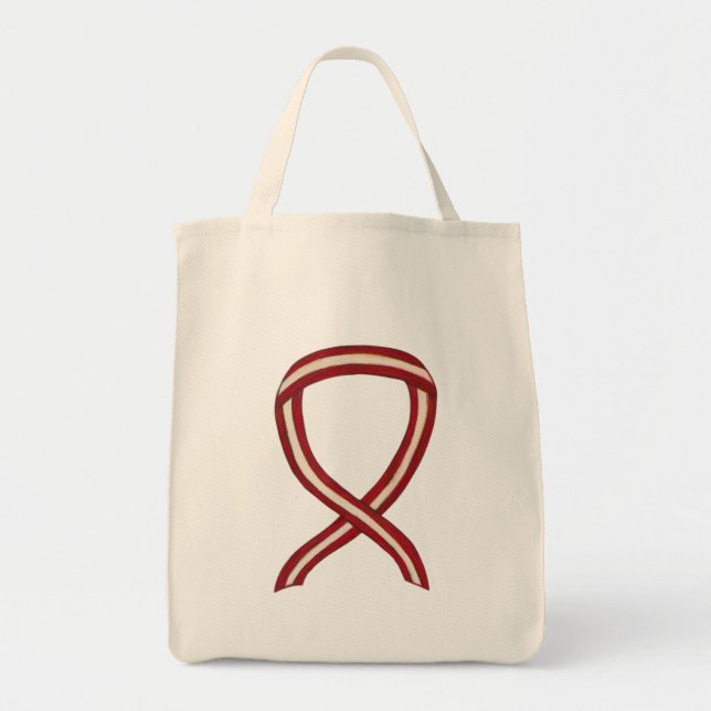 Head and Neck Cancer Awareness Ribbon Tote Bag (Front)
