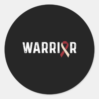 Head And Neck Cancer Awareness Ribbon Warrior Classic Round Sticker