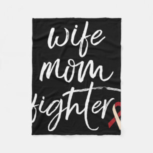 Head And Neck Cancer Awareness Ribbon Wife Mum Fig Fleece Blanket