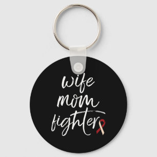 Head And Neck Cancer Awareness Ribbon Wife Mum Fig Key Ring