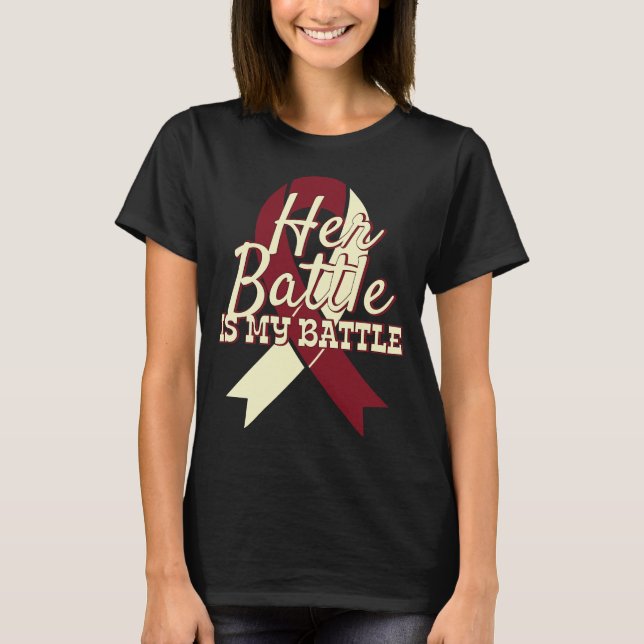 Head and Neck Cancer Awareness Shirt Her Battle (Front)