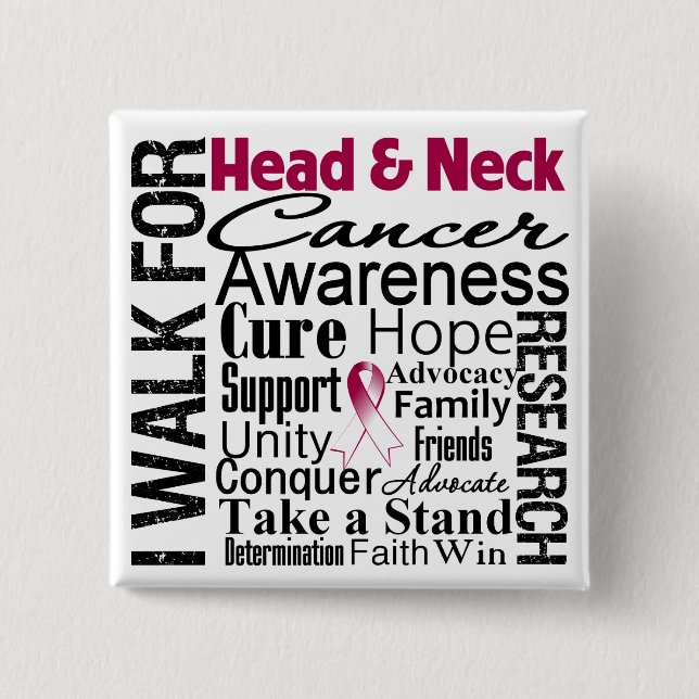 Head and Neck Cancer Awareness Walk 15 Cm Square Badge (Front)