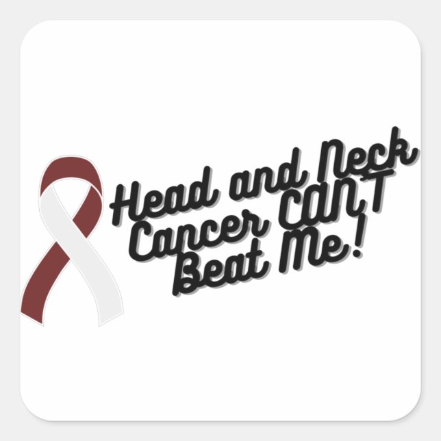 Head and Neck Cancer CAN'T Beat Me Square Sticker (Front)