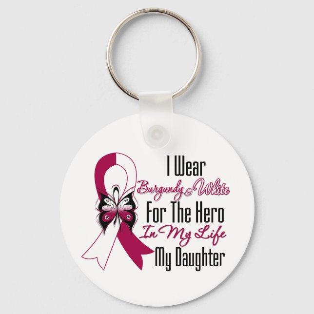 Head and Neck Cancer Hero My Daughter Key Ring (Front)