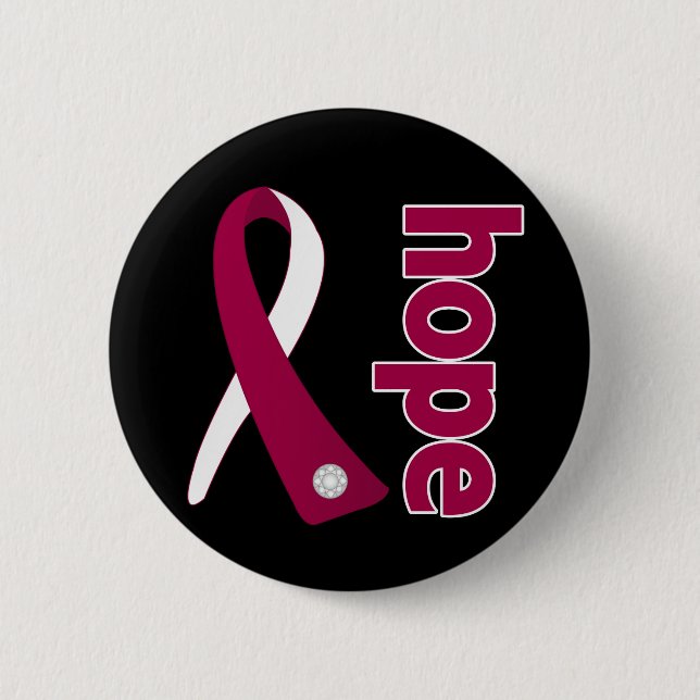 Head and Neck Cancer Hope Ribbon 6 Cm Round Badge (Front)