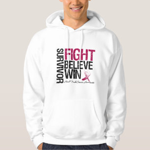 Head and Neck Cancer Survivor Fight Believe Win Mo Hoodie