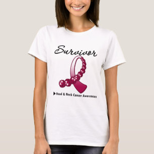 Head and Neck Cancer Survivor Gemstone Ribbon T-Shirt