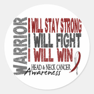 Head And Neck Cancer Warrior Classic Round Sticker