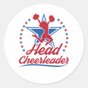 Head Cheerleader Cheer Captain Cheerleading Classic Round Sticker