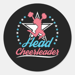 Head Cheerleader Cheerleading Captain Classic Round Sticker
