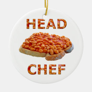 Head Chef Beans on Toast Ceramic Tree Decoration