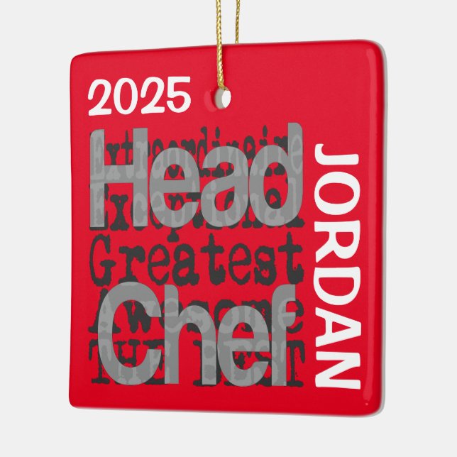 Head Chef Extraordinaire CUSTOM Ceramic Ornament (Left)