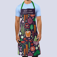Head Chef Personalised Modern Vegetable Pattern