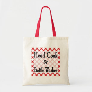 Head Cook and Bottle Washer Funny Saying  Tote Bag