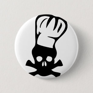 head cook icon 6 cm round badge