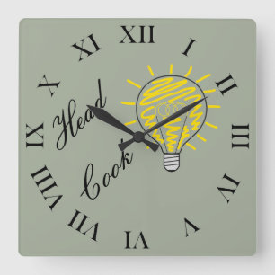 Head Cook Square Wall Clock