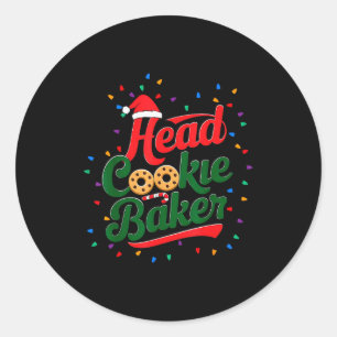 Head Cookie Baker Christmas Cookie Baking  Classic Round Sticker