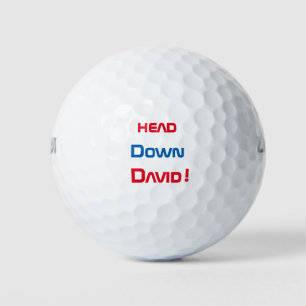 "Head Down David Text" >Funny Golf Balls
