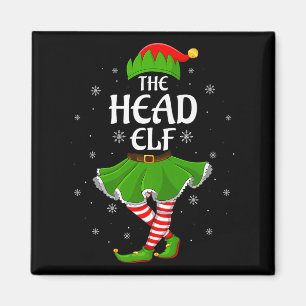 Head Elf Christmas Family Girls Women Elf Squad Xm Magnet