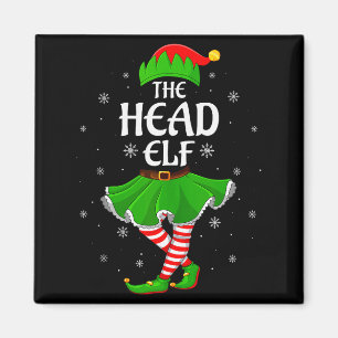 Head Elf Christmas Family Girls Women Elf Squad Xm Magnet