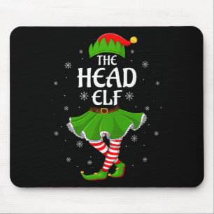 Head Elf Christmas Family Girls Women Elf Squad Xm Mouse Pad