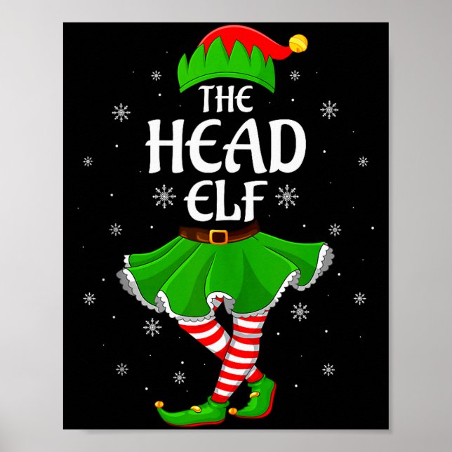 Head Elf Christmas Family Girls Women Elf Squad Xm Poster (Front)