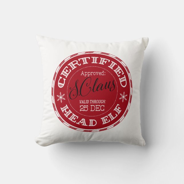 Head Elf | Christmas Seal of Approval Cushion (Front)
