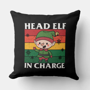 Head Elf In Charge Cushion