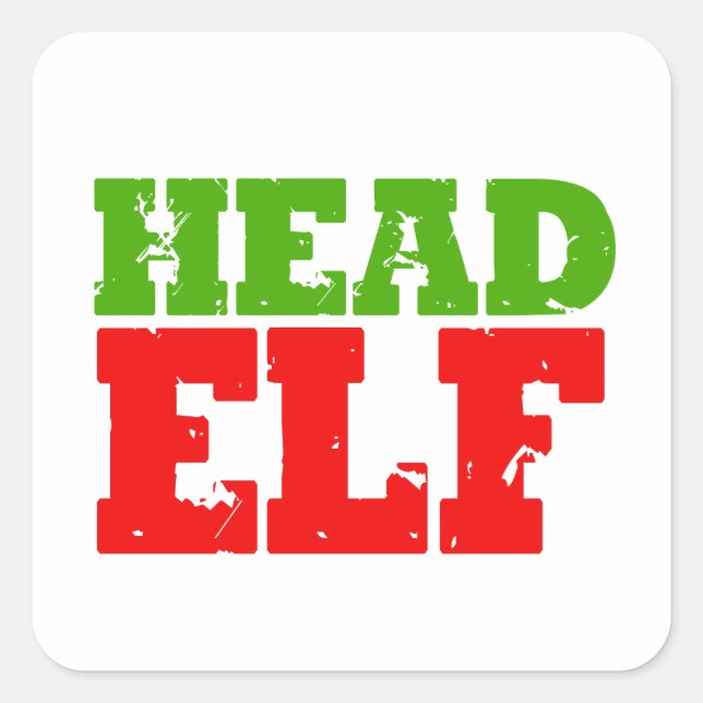 HEAD ELF SQUARE STICKER (Front)