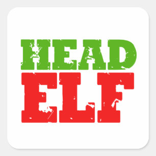 HEAD ELF SQUARE STICKER