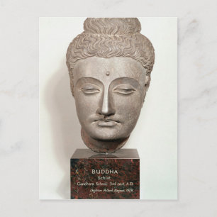 Head from a statue of the Buddha, from Postcard