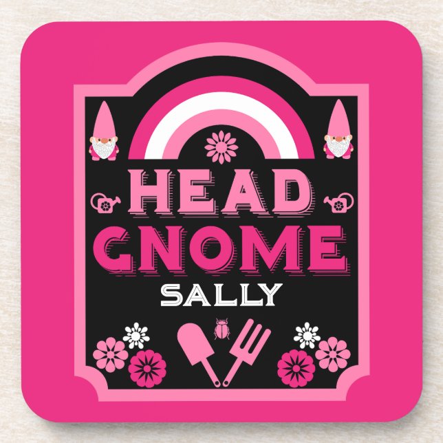 Head Garden Gnome Gardener Coaster (Front)