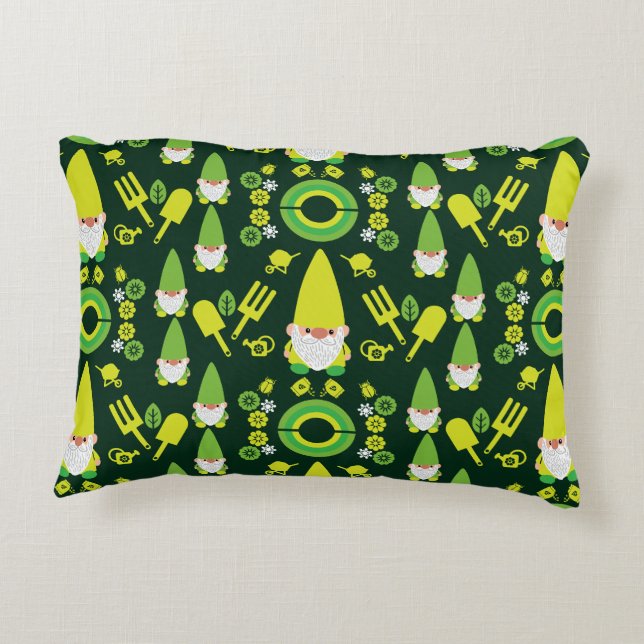 Head Garden Gnome Gardener Decorative Cushion (Back)