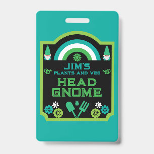 Head Garden Gnome Gardener ID Badge