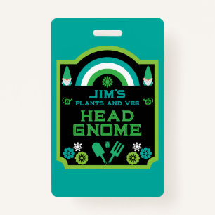 Head Garden Gnome Gardener ID Badge