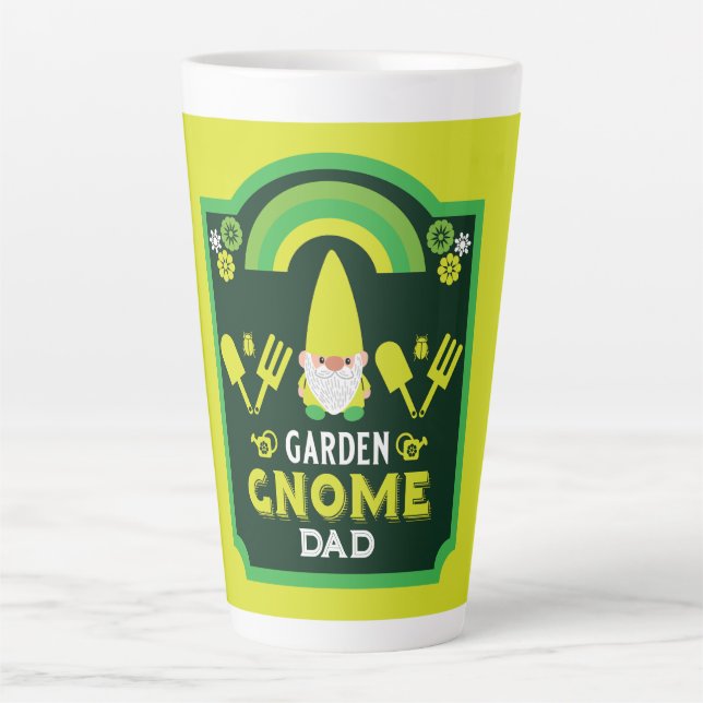 Head Garden Gnome Gardener Latte Mug (Front)