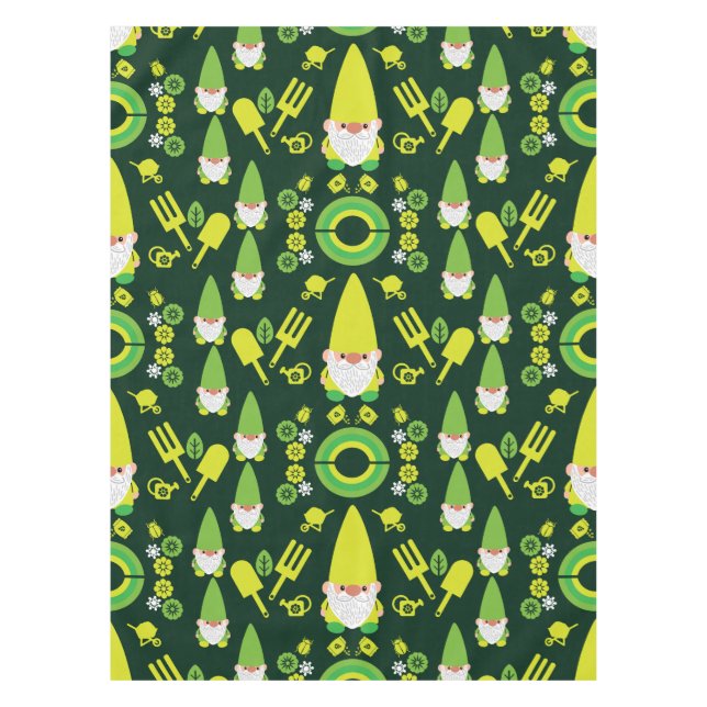 Head Garden Gnome Gardener Tablecloth (Front)