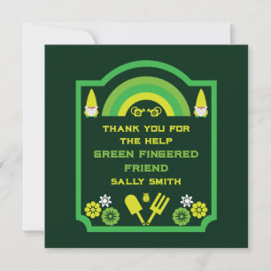 Head Garden Gnome Gardener Thank You Card