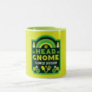 Head Garden Gnome Two-Tone Coffee Mug