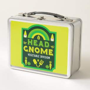 Head Garden Gnome Vegetable Garden Metal Lunch Box