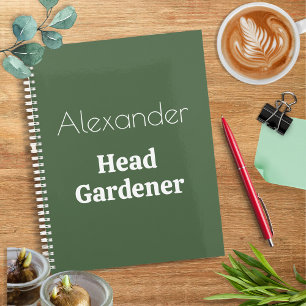 Head Gardener Funny Custom Personalised Gardening Planner