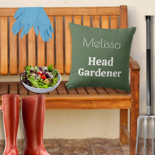 Head Gardener Gardening Garden Decor Personalised Cushion
