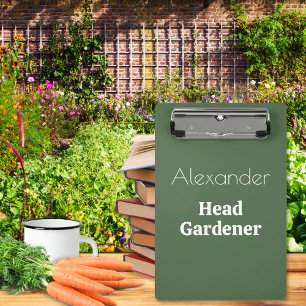 Head Gardener Novelty Personalised Gardening Small Mini Clipboard