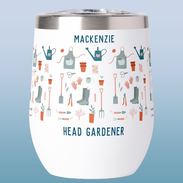Head Gardener Personalised (Fun personalized name Head Gardener thermal tumbler)