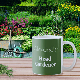 Head Gardener Personalised Funny Custom Gardening Coffee Mug