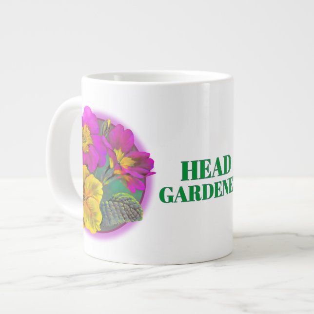 Head gardener primrose flowers jumbo mug (Front Left)