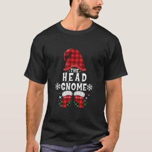 Head Gnome Buffalo Plaid Christmas Family matching T-Shirt