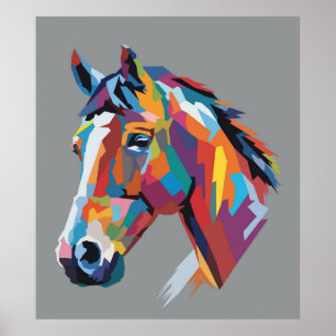 Head horse pop art Poster