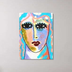 Head in the Clouds Abstract Digital Painting Canvas Print